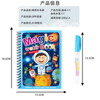 Libro de Pintura con Agua Borrable para Niños con Lápiz, Regalo para Jardín de Infancia, Papel de Dibujo Reutilizable para Colorear