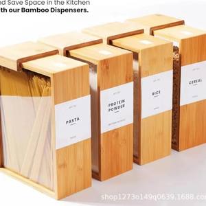 Recipiente de Vidrio para Alimentos sin BPA con Tapas Herméticas de Bambú, Dispensador de Cereales para Cocina, Frascos para Almacenar Espaguetis, Pasta y Polvo - Product Image 4