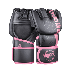 Guantes de Cuero Profesionales de Medio Dedo GINGPAI para Entrenamiento de MMA, <span class=keywords><strong>Boxeo</strong></span>, Sanda y Artes Marciales Mixtas - Agarre de Mano de Alta Calidad - Product Image 6