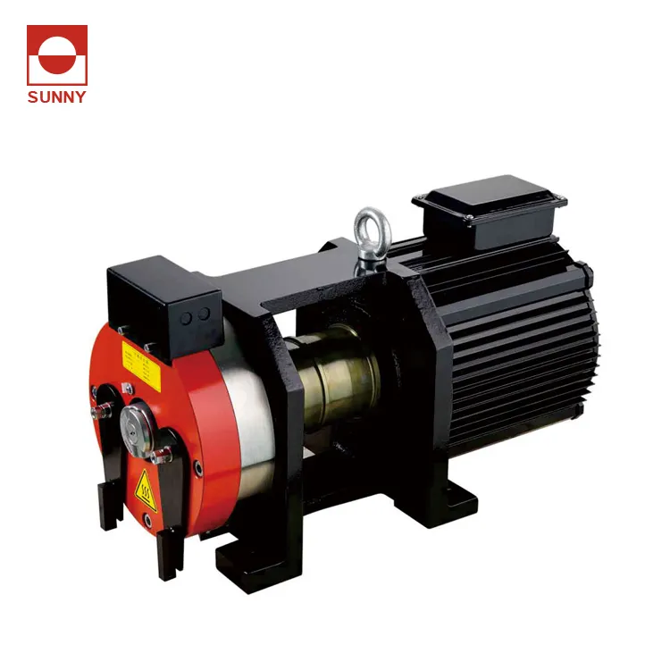 Asansör dişlisiz çekiş makinesi, blet motor sürücü MRL asansör, 320 ~ 2000kg 220V 380V