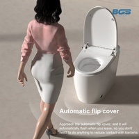 CUPC Nouveau design intelligent, toilette bidet intelligente à lavage automatique, thérapie infrarouge et chasse d'eau automatique à bascule, avec drainage en S inclus