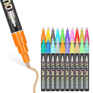 Marqueurs Doubleline Highlighter Self Outline Paint Pen Shimmer Metallic Sets - Product Image 5