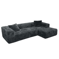 Ensemble de canapés en tissu en forme de L, en gros, avec emballage en rouleau entièrement en mousse, combinaison libre, extensible et compressible (modèle 03)