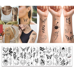 Autocollants de <span class=keywords><strong>tatouage</strong></span> temporaires à transfert d'eau - Matériel papier, couleurs blanc/crème/ivoire pour le corps, le visage, le bras, fournitures de fête - Product Image 1