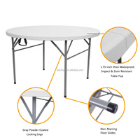 Table ronde pliante de 48 pouces/60 pouces, table pliante en plastique portable de qualité commerciale (4 pieds/5 pieds)