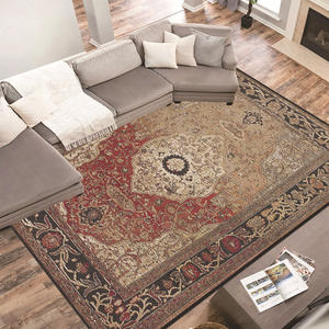 Tapis rectangulaire antidérapant Wan Xinlong style médaillon persan pour salon, canapé, table basse, en velours imprimé effet cristal - Product Image 5