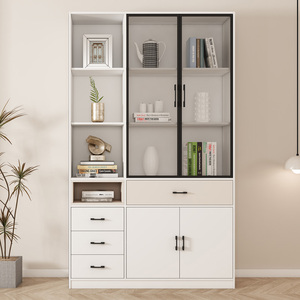 Design Student School <strong>White</strong> Office Luxury Wooden <strong>Bookcases</strong> 2-Doors <strong>Corner</strong> Children Bookshelf With Cabinet - Product Image 3