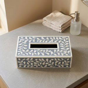 BS INTERNATIONAL Super Hot Vintage Eco-Friendly Handmade Bone Inlay Black Floral Design <b>Tissue</b> <b>Paper</b> Box Restaurant Napkin Uttar - Product Image 1