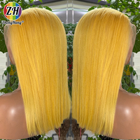Couleur # Perruques Bob Courtes Sans Colle 613 pour Femmes Noires, Perruque Blonde en Cheveux Humains avec Dentelle Frontale, Vente en Gros, Perruque Bob Double Drawn