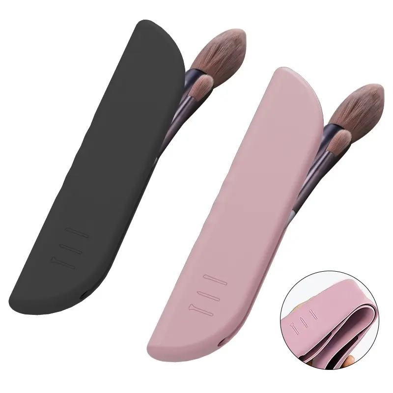 Yongli Makeup Brush Covers Magnetic Automatic Closing, Silicone Makeup Brush Holder,Waterproof Makeup Brush Bag Case Travel