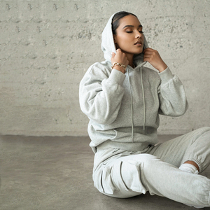 Conjunto Deportivo Casual de 2 Piezas para Mujer, Pantalones Deportivos de Invierno, Sudadera con Capucha y Cuello Redondo, Conjunto Personalizado - Product Image 2