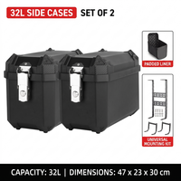 Boîte latérale universelle pour moto, PP 32L, grande capacité, sacoches à dégagement rapide, support de fixation, valise de voyage pour moto, scooter, tourisme