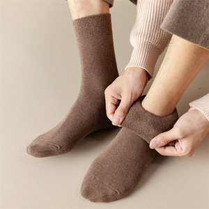 Men's Crew <b>Socks</b> 95% Combed Cotton Solid Color Thermo <b>Winter</b> Warm Casual <b>Socks</b> - Product Image 1