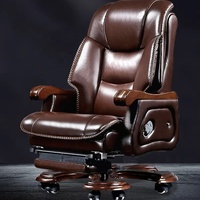 Chaise de bureau de direction en cuir avec pédale de massage, inclinable, ergonomique