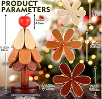Usine directe créative ménage arbre de noël en bois dessous de plat ensemble plats chauds tapis de table avec support et étoile décor pour les vacances