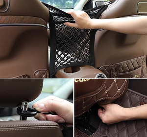 Großhandel 3-lagiges Auto Sicherheits netz Hund Isolation Rücksitz Organizer Haken Fracht netz Aufbewahrung tasche Custom Cutting Processing Service - Product Image 5