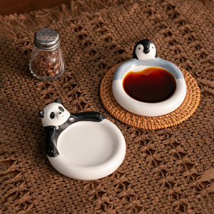 <b>Ceramic</b> Animal Shaped Condiment Dishes Porcelain Panda Penguin Polar Bear Seal Soy Sauce Dish For Hot <b>Pot</b> Party Use - Product Image 3