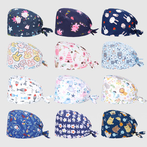 Casquette chirurgicale unisexe pour adultes, 100% coton, imprimé sérigraphié motif dessin animé, décontractée pour l'été, idéale pour salles d'opération <span class=keywords><strong>et</strong></span> cliniques dentaires - Product Image 1