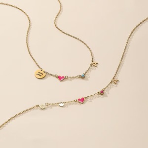 Collier personnalisé en forme de cœur avec pierre de naissance et signe du zodiaque, plaqué or, pour femme, bijou à porter au quotidien - Product Image 3