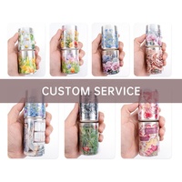 Ruban adhésif washi transparent en PET avec encre cristal 3D personnalisée, impression personnalisée, autocollants larges pour journal, rouleau pour la décoration de journal