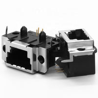 Connecteur RJ45 femelle PCB Mount Modular Jack Port réseau blindé avec contacts en cuivre pour systèmes de télécommunication Ethernet