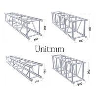 Torre de Soporte de Suelo para Elevación de Escenarios, Sistema de Truss de 400mm de Altura, 12m, 1000kg, con Viga de Bloque de Manga de Aleación de Aluminio y Truss de Pilar