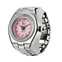 Montre à doigt vintage punk rétro, bracelet élastique, cadran numérique, quartz, argent, géométrique, mini montre à doigt pour hommes et femmes