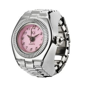 Orologio ad Anello <span class=keywords><strong>Vintage</strong></span> Punk Retrò con Cinturino Elastico, Quadrante Digitale al Quarzo, Mini Orologio ad Anello Geometrico Argento per <span class=keywords><strong>Uomo</strong></span> e Donna - Product Image 6