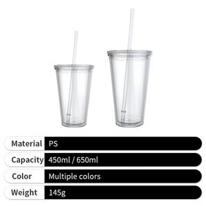 Vaso de Plástico Transparente Multicolor Único a Prueba de Fugas con Pajita para Publicidad, Venta al por Mayor 2026 - Product Image 5