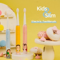 Sikat Gigi Elektrik Sonic Anak-Anak Laris Manis, Isi Ulang, Bulu Halus, Pengisian Daya USB, Desain Kartun untuk Anak-Anak
