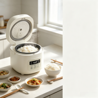 Autocuiseur Électrique Carré en Plastique 3L 200W à Contrôle Numérique, Arrêt Automatique, Fonction Gâteau et Pot en Terre Cuite, Isolation Thermique pour Usage Domestique