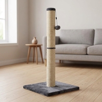 Griffoir pour chat en bois et sisal écologique classique de 35 pouces de hauteur, pour chats de grande taille, utilisation en intérieur, brosse en caoutchouc, fonctionnalités d'auto-toilettage