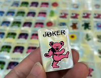 Grateful Dead Ensemble de Mahjong sur mesure 160 tuiles Dancing Bear Acrylique nacré Mahjong américain pour divertissement festif