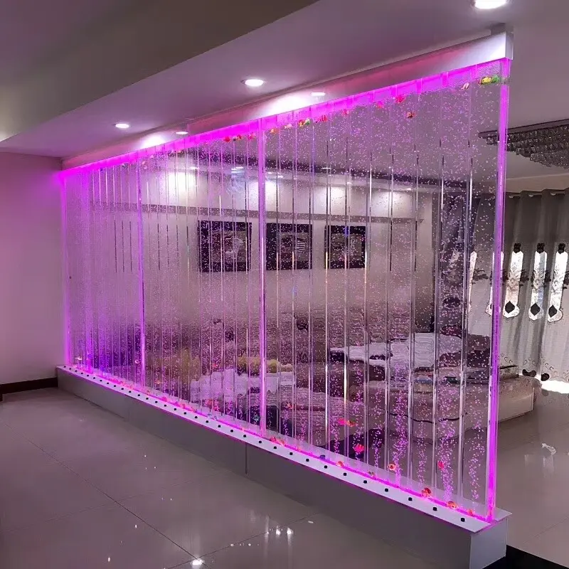 New design wall mounted cachoeira fonte dança da água bolha parede iluminação decorativa interior artificial