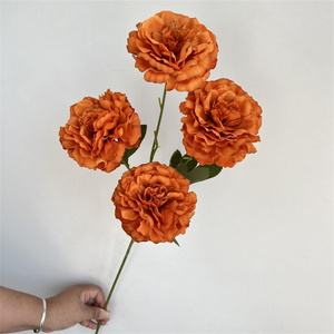 Nouvelles Pivoines Décoratives Artisanales à 4 Têtes, Longues Branches, Fleurs Artificielles pour Mariages, Fêtes et Événements Thématiques - Product Image 4