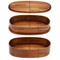 Boîte à bento japonaise double couche en bois naturel, boîte à déjeuner, nouveau design 2022