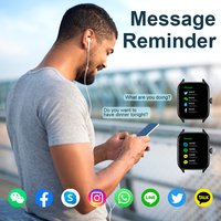 Montre connectée sans fil H9 H6, répondre aux appels, suivi des calories, fréquence cardiaque, surveillance de l'oxygène dans le sang, IP67, écran carré IPS, BLE V5.0