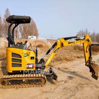 Mini-excavatrice sur chenilles hydraulique SANY SY18U d'occasion, 1,9 tonne, à queue zéro, pour travaux de terrassement et aménagement en espaces étroits
