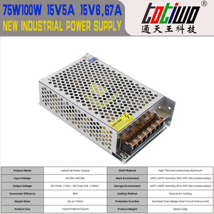 <span class=keywords><strong>Alimentation</strong></span> électrique à découpage CC SMPS 15V5A 75W, transformateur 15V6.67A 100W, <span class=keywords><strong>alimentation</strong></span> électrique pour bande <span class=keywords><strong>LED</strong></span> de surveillance - Product Image 3