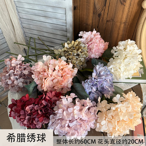 ดอกไฮเดรนเยียประดิษฐ์สีแดง ก้านเดี่ยว สำหรับตกแต่งงานแต่งงานและบ้าน - Product Image 5