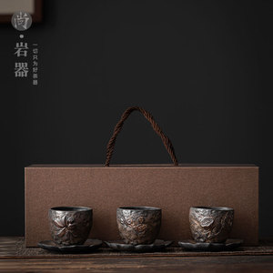 Ceramic Handmade Teacup With Saucer Traditional Chinese Style Round Pottery Master Cup For Kung Fu Tea <b>Set</b> Dehua County - Product Image 2