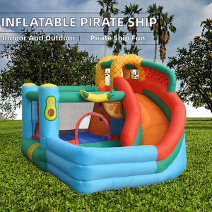 Juego Completo de Castillo Inflable Pirata de PVC Grande para el Hogar, Tobogán, Cama Elástica, Capacidad de 140 kg para Niños, Interior/Exterior - Product Image 2