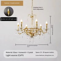 Bougie à la maison atmosphérique salle de Banquet de mariage français lustre en cristal lumière pour hôtel maison entière suspension suspension