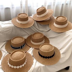 CUSTOM FLAT TOP BOATER Diseñador Lafite <span class=keywords><strong>Toquilla</strong></span> Venta al por mayor Sun Woven Summer Beach SHADE <span class=keywords><strong>Sombrero</strong></span> <span class=keywords><strong>de</strong></span> <span class=keywords><strong>paja</strong></span> para damas HOMBRES Mujeres Verano - Product Image 6