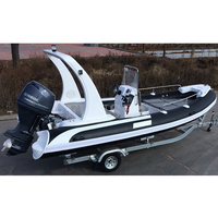 Bateau pneumatique semi-rigide de luxe 5,2 m (17 pieds) en Hypalon avec moteur Yamaha 90 CV, léger, console centrale, pour plongée sportive et bateau rapide