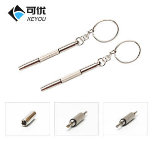 Outil multifonction 3 en 1, mini tournevis portable, porte-clés en métal, outil de réparation de lunettes à tête plate Phillips - Product Image 4