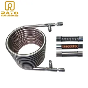 Kinerja Tinggi Counterflow Wort Chiller dengan Tabung Tembaga untuk Wort dan Tabung Baja Tahan Karat untuk Air Pendingin