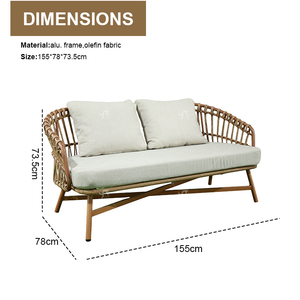 كل يوم الألومنيوم في الهواء الطلق 4 مقاعد حديقة أريكة أريكة أثاث الروطان جلسة مجموعة - Product Image 3