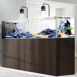 Không có vành hình chữ nhật sang trọng siêu rõ ràng Glass Aquarium <span class=keywords><strong>Tank</strong></span> cho nước ngọt cá siêu yên tĩnh tiết kiệm năng lượng phòng khách trang trí - Product Image 4
