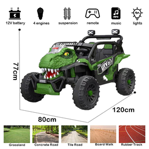 Voiture électrique populaire Jurassic World 2 places pour enfants, véhicule tout-terrain 4 roues UTV, jouet dinosaure, voiture à batterie 12V pour enfants - Product Image 5